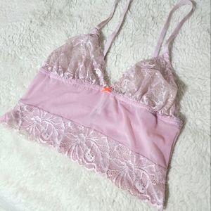 Pink lace bralette
